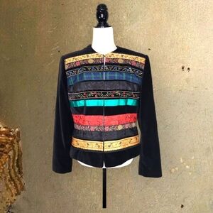 Susan Bristol Women's Blazer Size 10 Vintage Cotton Velour Waist Coat